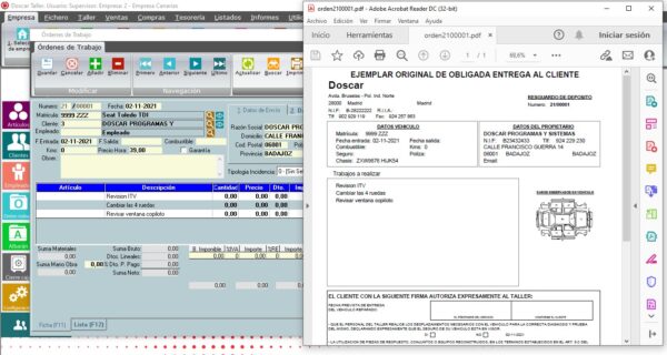 programa software taller doscar