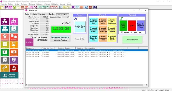 software peluqueria doscar interfaz