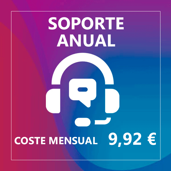 Soporte Anual coste mensual 9,92 euros