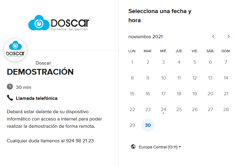 calendly doscar software de gestion