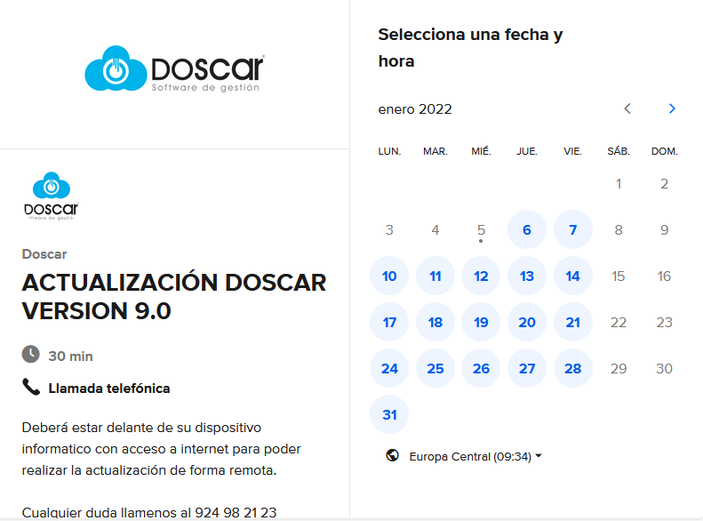 calendario 2022 actualizacion