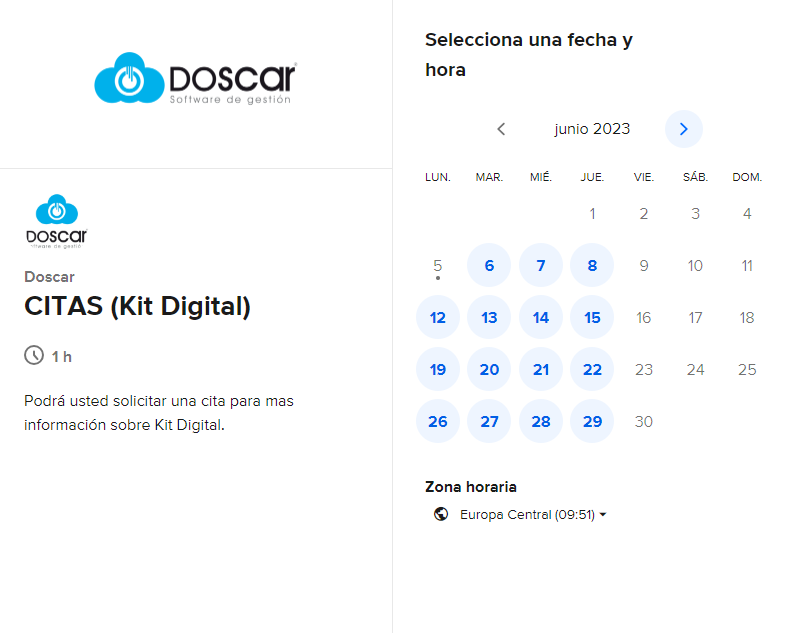 Cita Kit Digital Doscar software de gestión