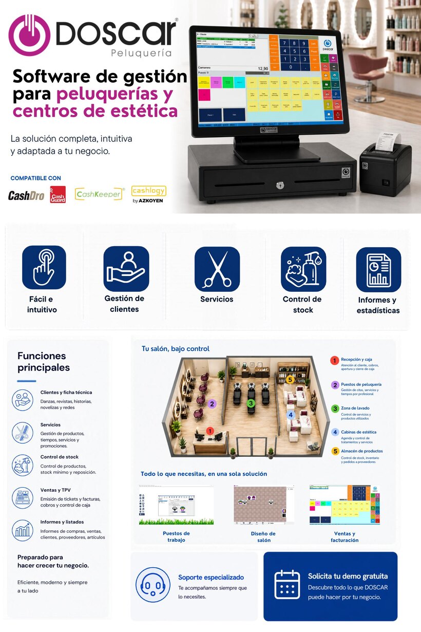 Ficha de Doscar Peluquería — software de gestión para peluquerías y centros de estética