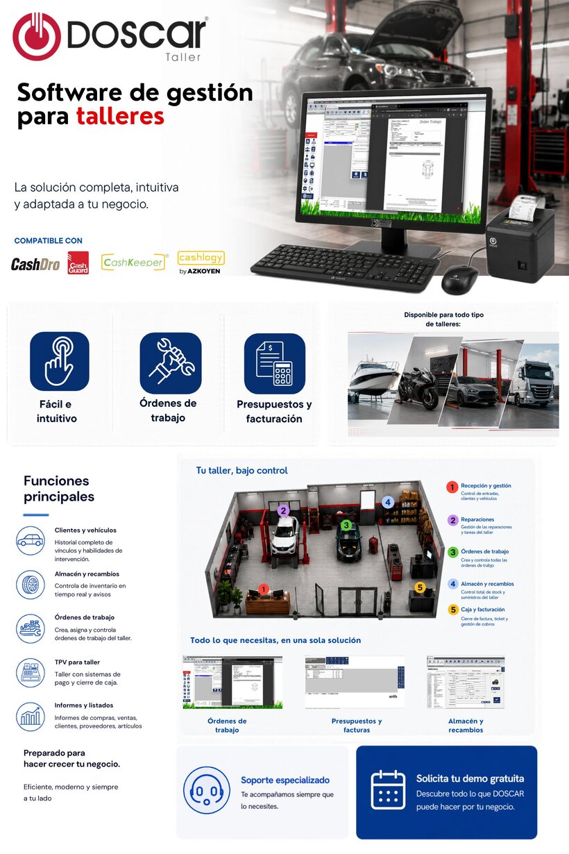 Ficha de Doscar Taller — software de gestión para talleres